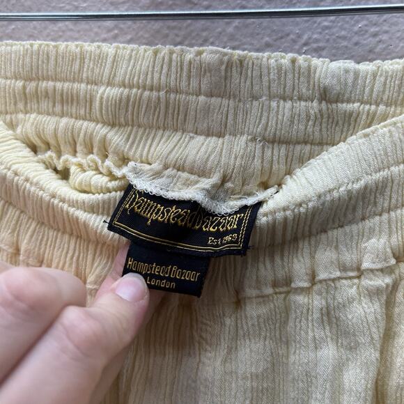 Hampstead Bazaar Maxi Skirt Butter Yellow OS Crinkle Cottagecore Gauze Boho - Picture 4 of 6